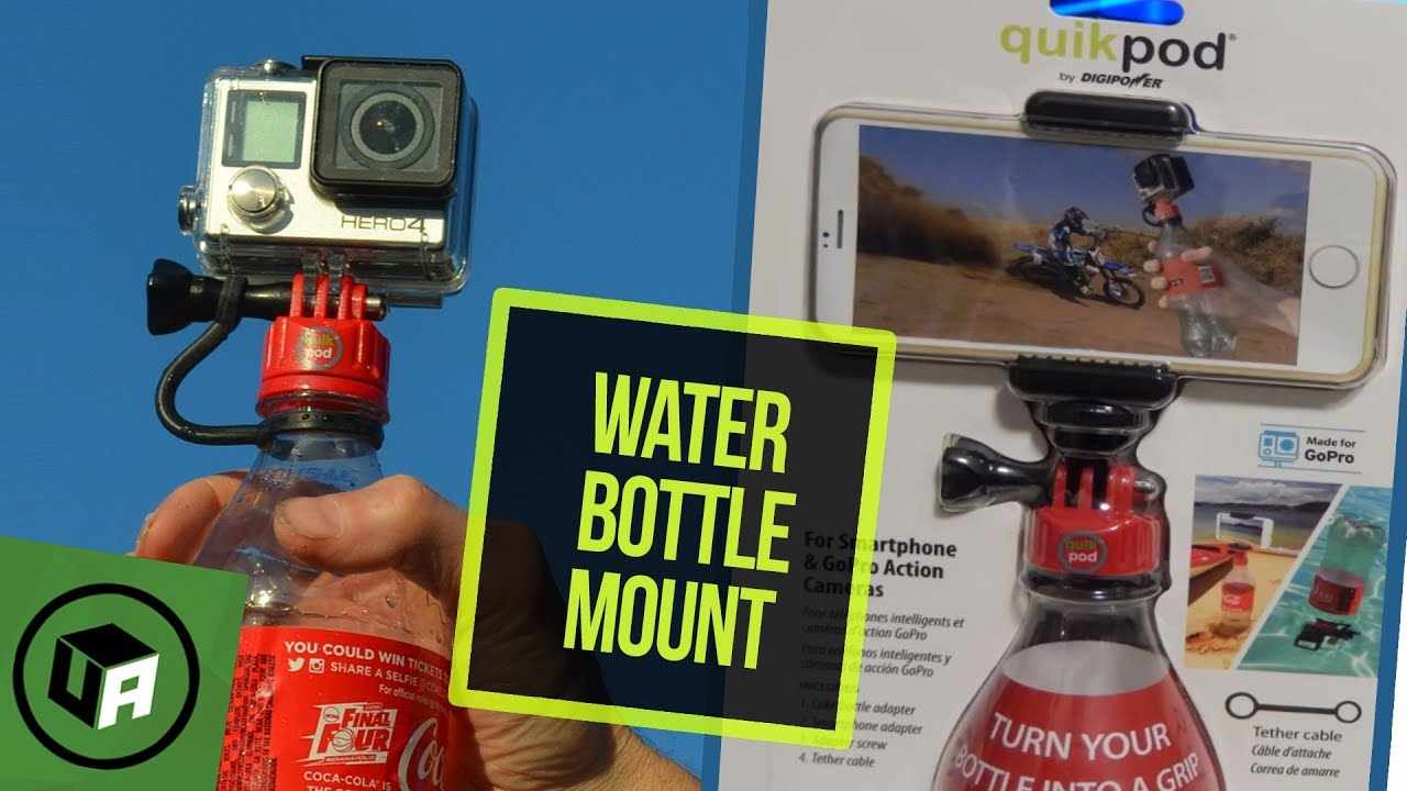 DIGIPOWER: QUIKPOD Water Bottle Grip Handle for GoPro. Turn UR Bottle into a Camera Selfie Stick