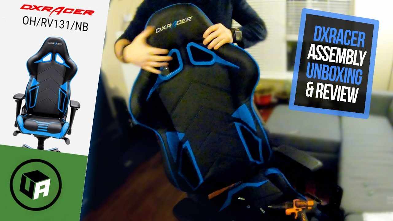 DXRacer Racing Series Chair Review. OH/RV131/NB Gaming Chair UNBOXING. ASSEMBLY & REVIEW - Blue