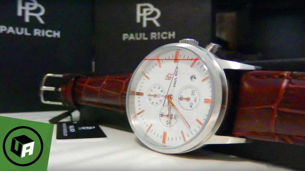 Paul Rich CHRONO WHITE SILVER Watch Unboxing Overview - Men's Watch /w Crocodile Strap Unboxing